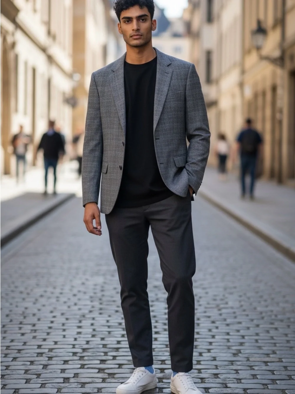 Men's Grey Glen Plaid Sport Coat - Refined Tailored Blazer